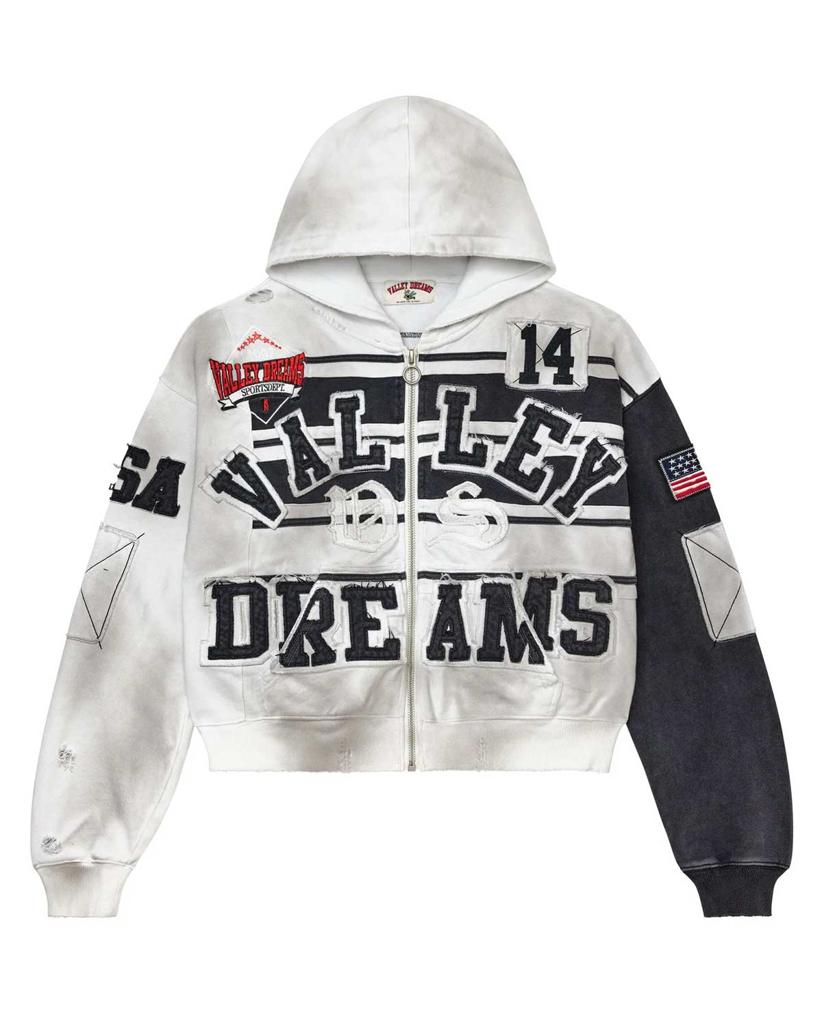 Vale Forever Collage Zip Up Hoodie Oreo