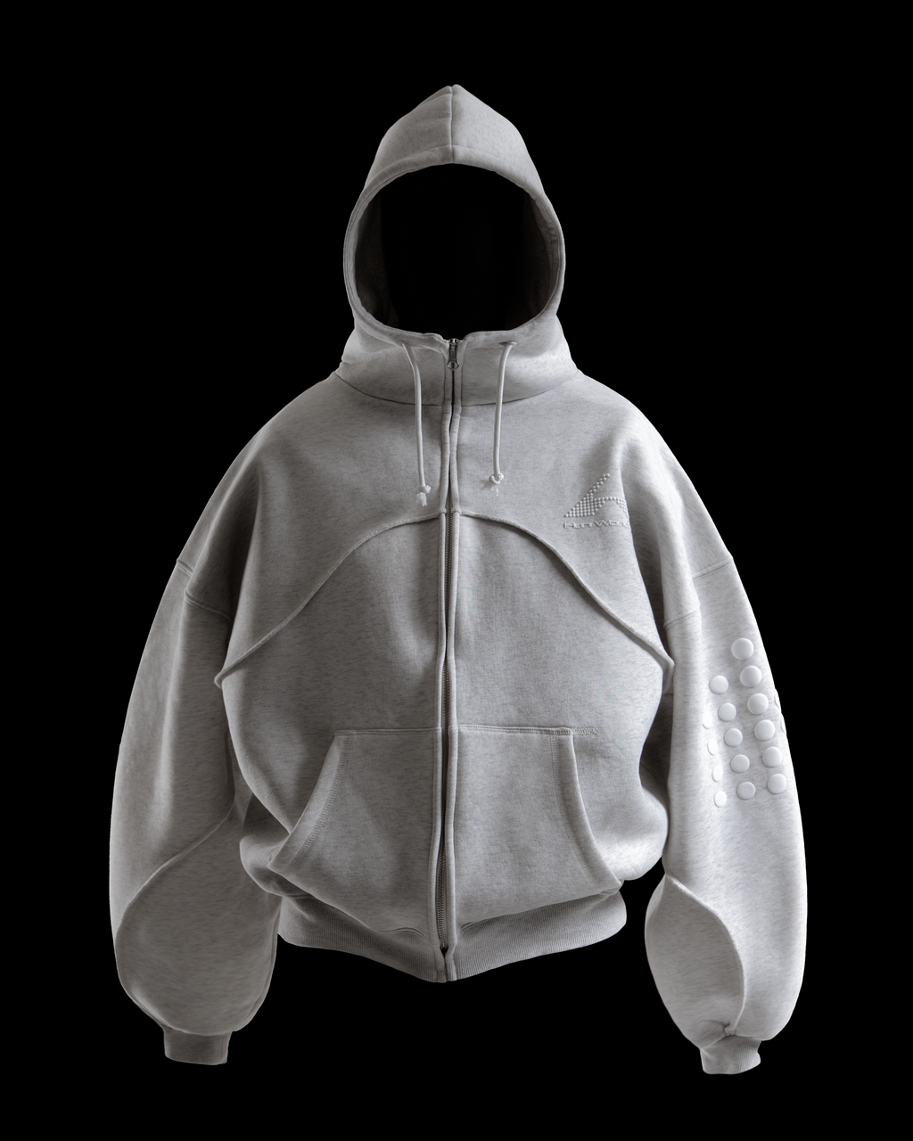 Zip-Up Hoodie - Light Heather Grey